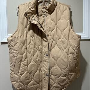 Tan‎ Quilted Puffer Vest with Insulated Lining